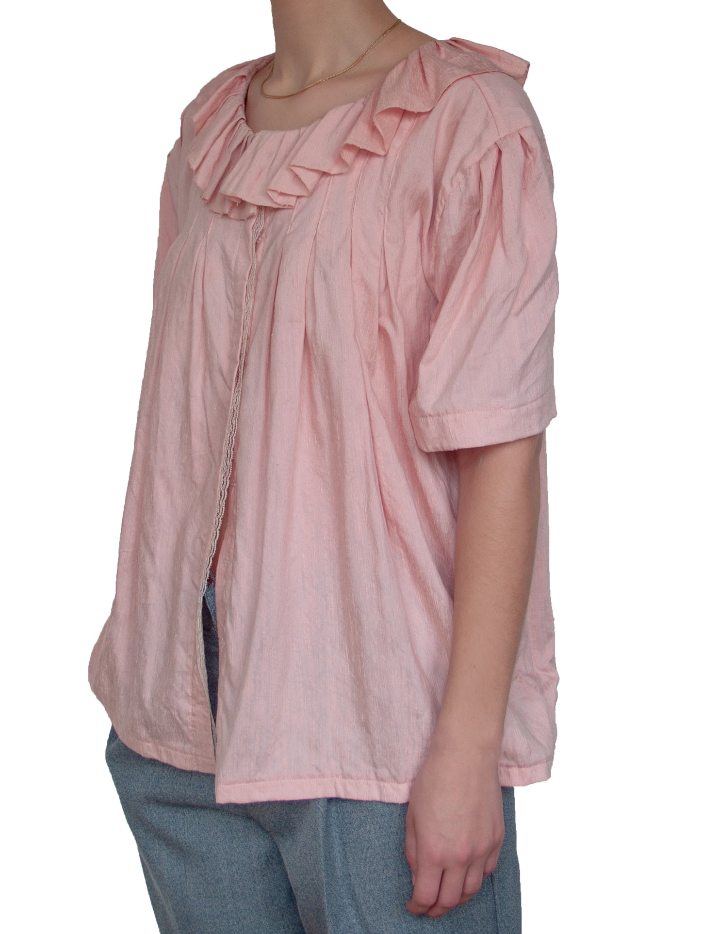 Blouse en soie sauvage rose