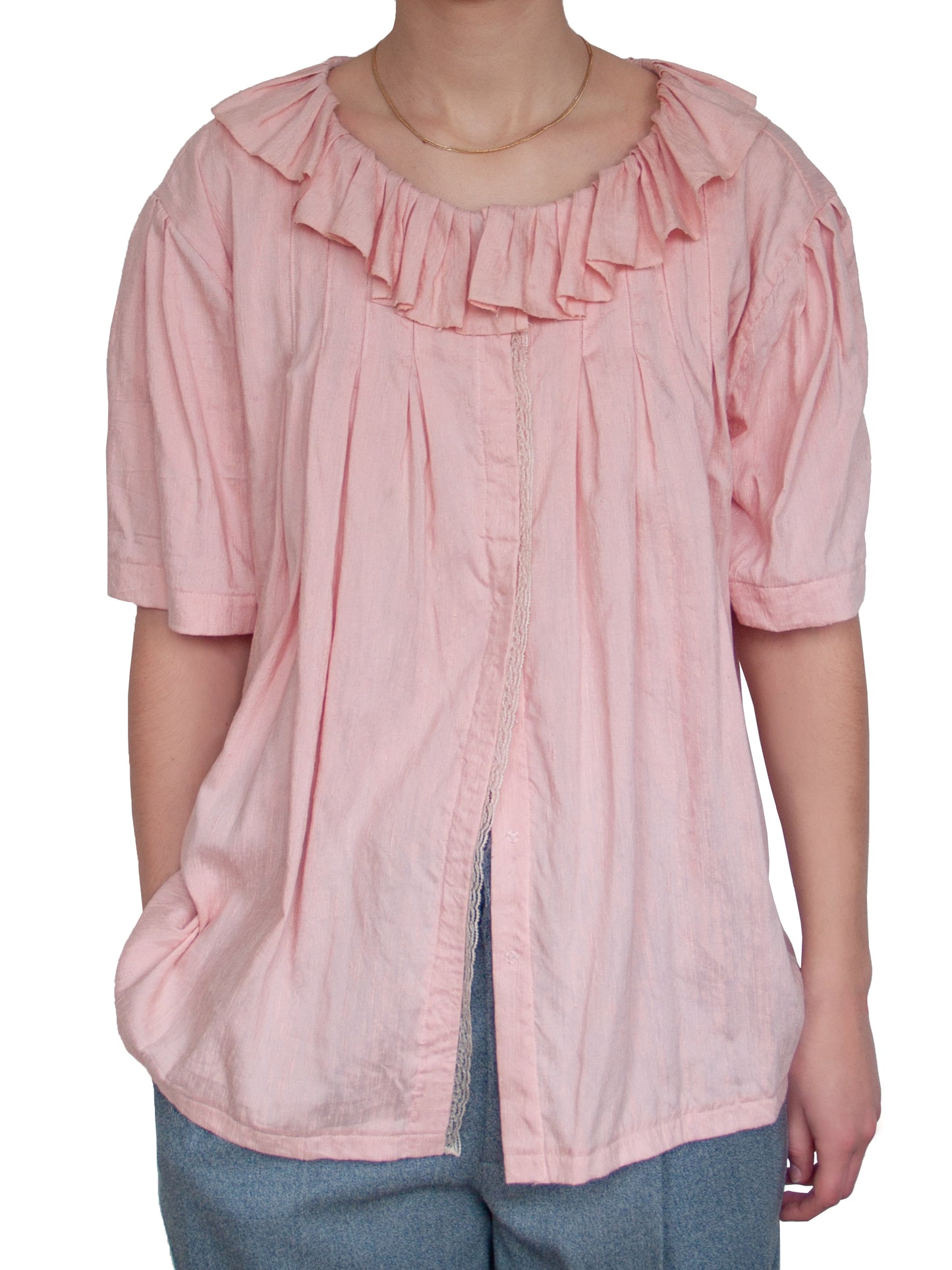 Blouse en soie sauvage rose