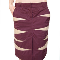 Jupe stipe leather