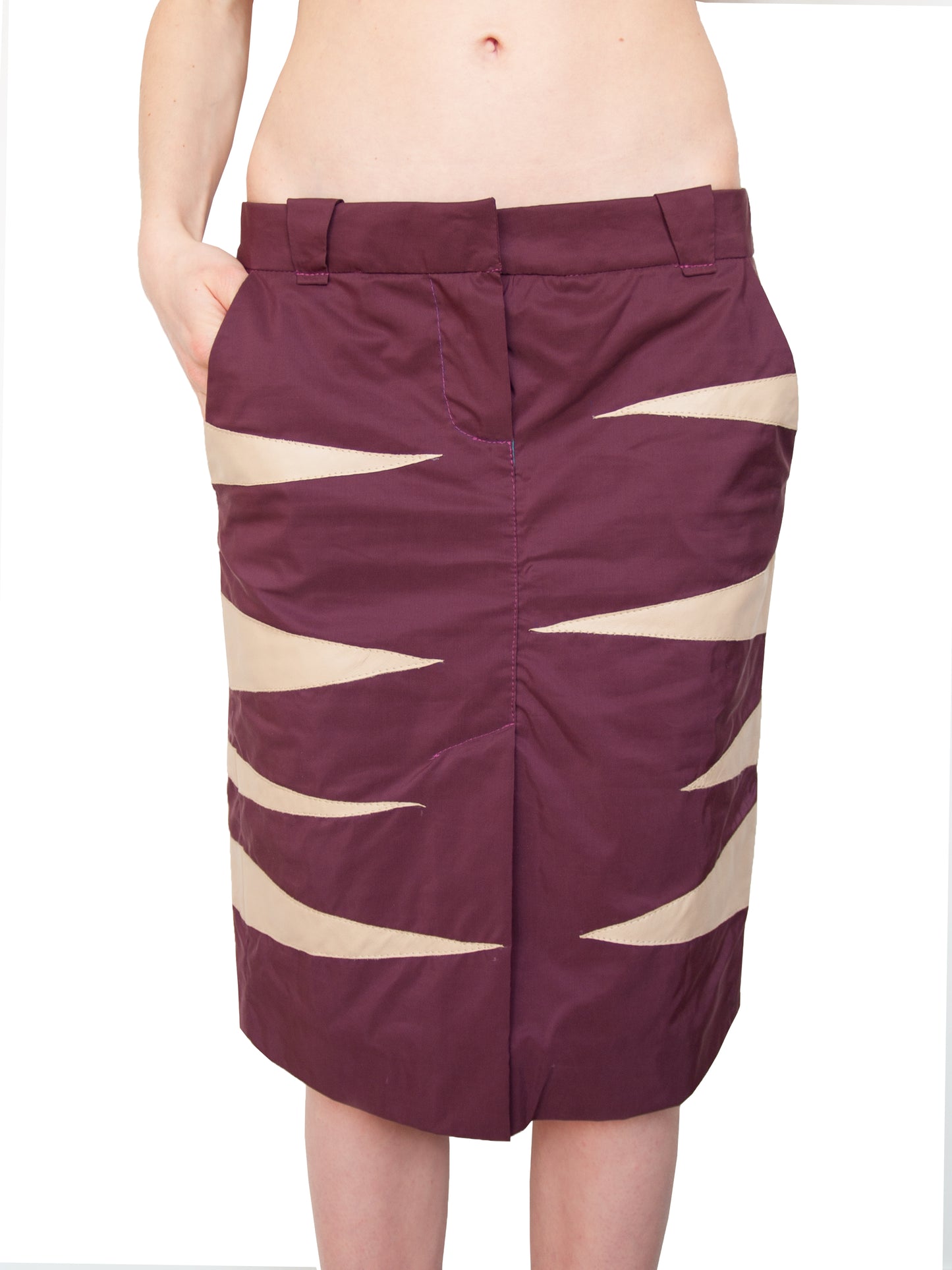 Jupe stipe leather