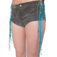 Mini-short en cuir Nubuck