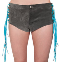 Mini-short en cuir Nubuck