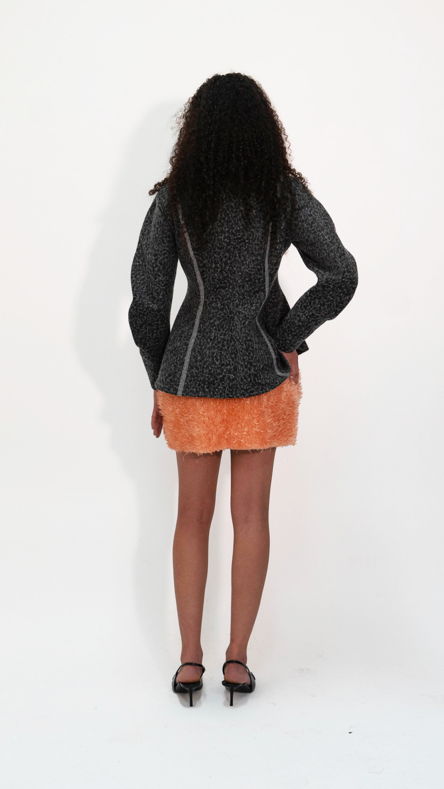 Veste cintrée en laine vierge bouillie